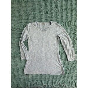 Striped Long Sleeve Crewneck Tee - Light Blue/White-Med